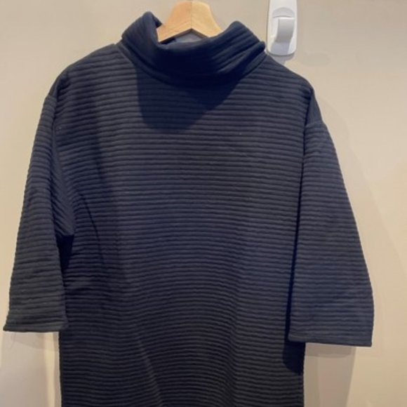 ZARA OTTOMAN KNIT DRESS BLACK - Picture 3 of 4